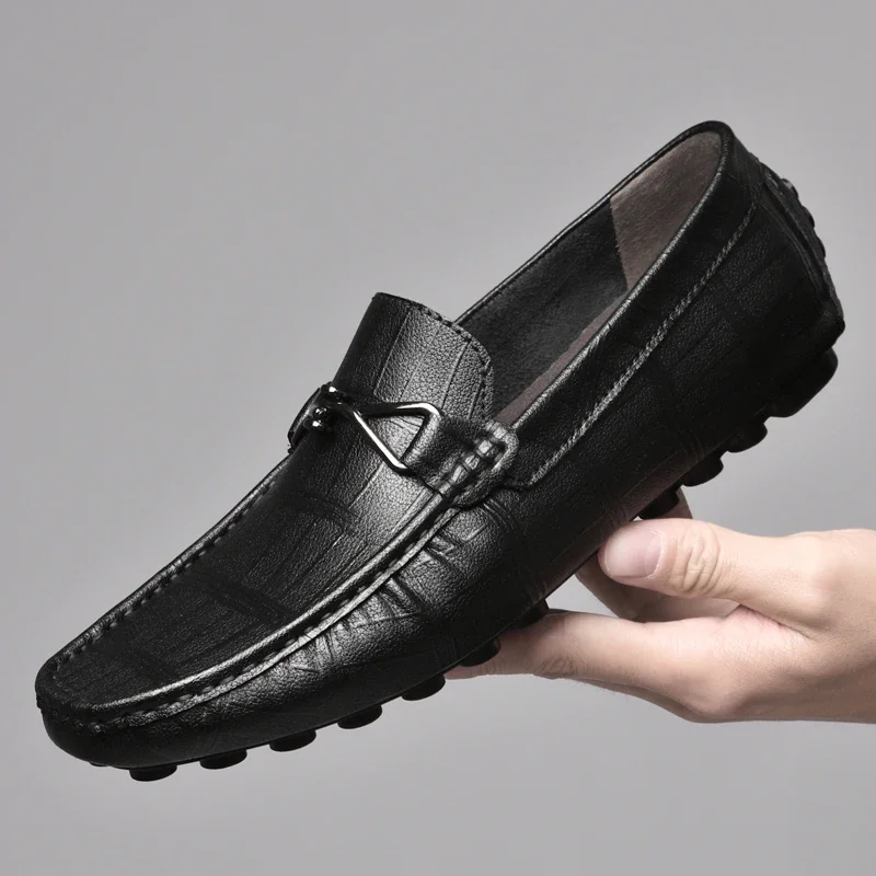 

Italy Luxury Brands Loafers Slip-On Genuine Leather Designer Men Shoes Casual Shoes Men Dress Shoes Leather Soft Sole Moccasins