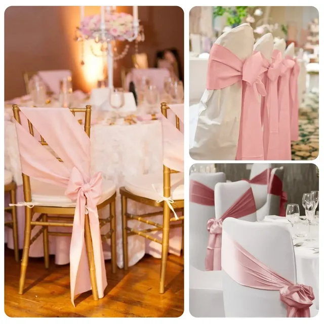 Ceintures à nœud de chaise en Satin, 10/50 pièces, attaches en ruban à nœud pour chaise de mariage, pour fête, événement, hôtel, Banquet, fournitures, décorations pour la maison, vente en gros 6