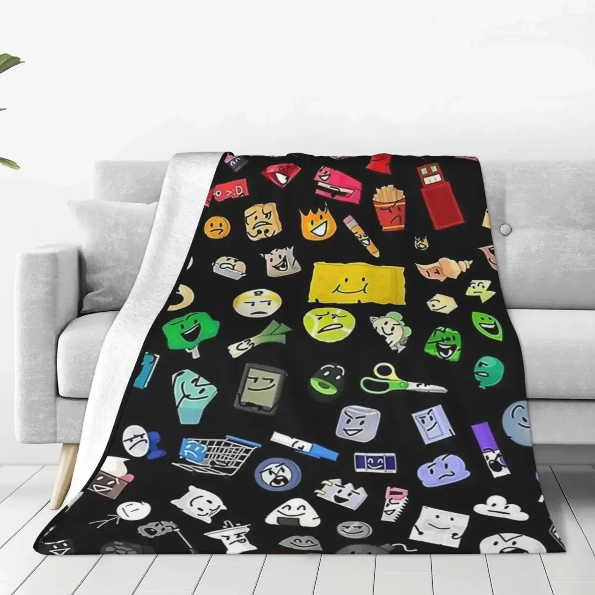 BFB And TPOT Battle For Dream Island Cartoon Knitted Blanket Flannel Ultra-Soft Throw Blankets for Home Couch Bedspread 2