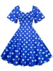 Women Summer Dress Butterfly Sleeve Vintage Robe Femme Elegant Polka Dot Party Sundress Jurken