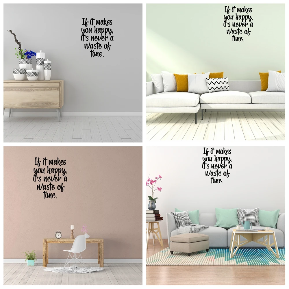 

1 pc new simple phrase for treasuring your timeHome wallsticker Decoration Accessories For Rooms Home Decor Wall Art MURAL