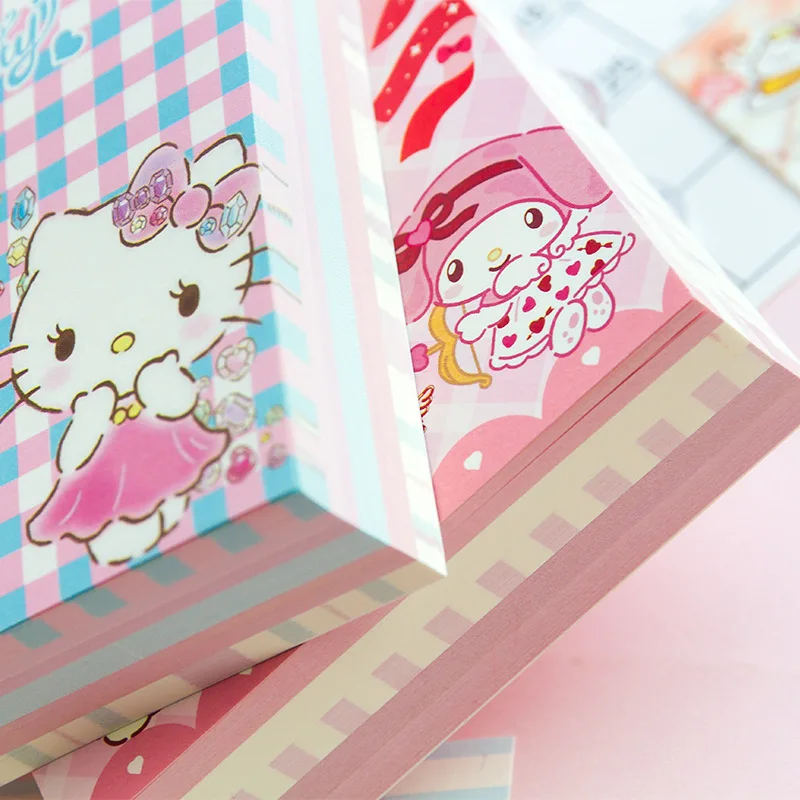 Sanrio Kuromi Kitty  Cinnamoroll Memo Pad Sticky Notes N Times Kawaii Stationery Notepad Post Office School Supplies Kids Gift 4