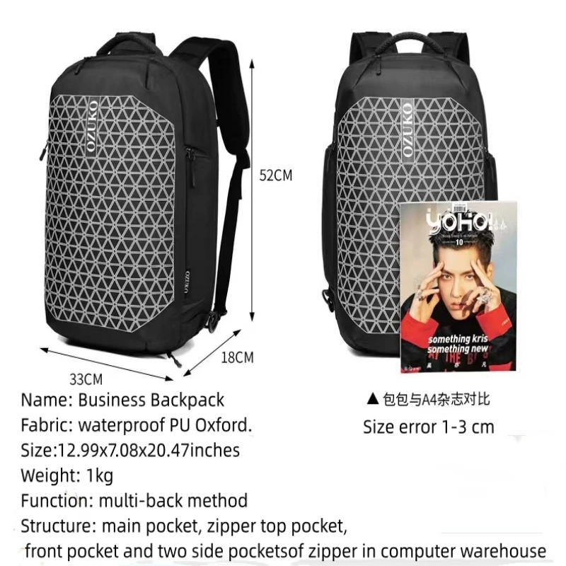 Waterproof Backpack with Shoe Bin Multifunctional Computer Handbag Large-capacity Business Travel Bag Outdoor Bag with USB