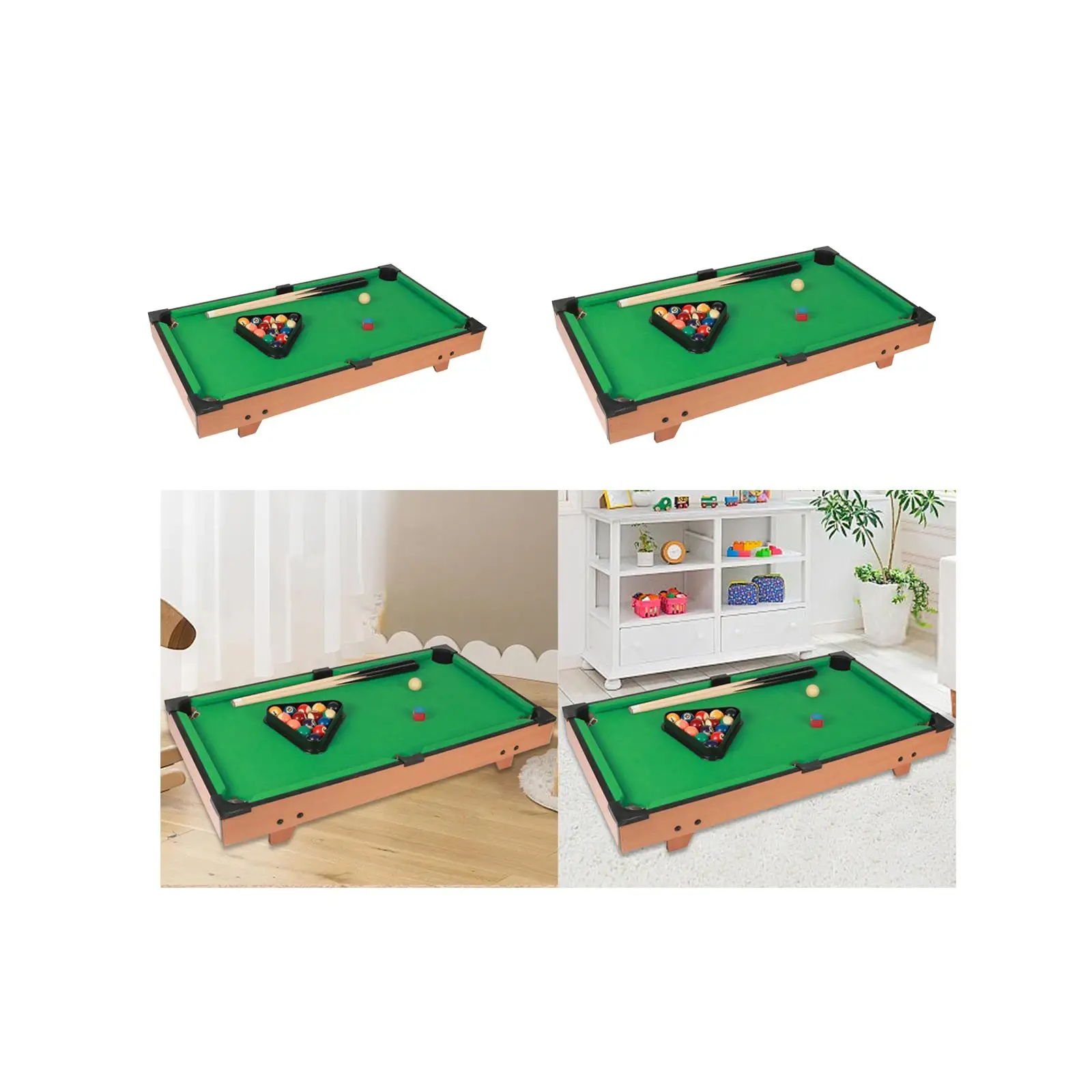 Pool Table Set Pool Table Billiards Game with 16 Balls 2 Billiard Sticks 1 Chalk 1 Triangle Tabletop Portable Billiard