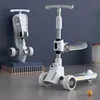 2022 New Child Scooter 1-12 Year old Folding Shine Balance Bike Adjustable Height Skateboard 3in1 Baby Stroller Child Scooter 1