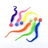 1PC Cat interactive toys Tickle Cat Colorful bouncing ball Pet supplies Puzzle teasing indoor cat worm caterpillar elastic toy 4