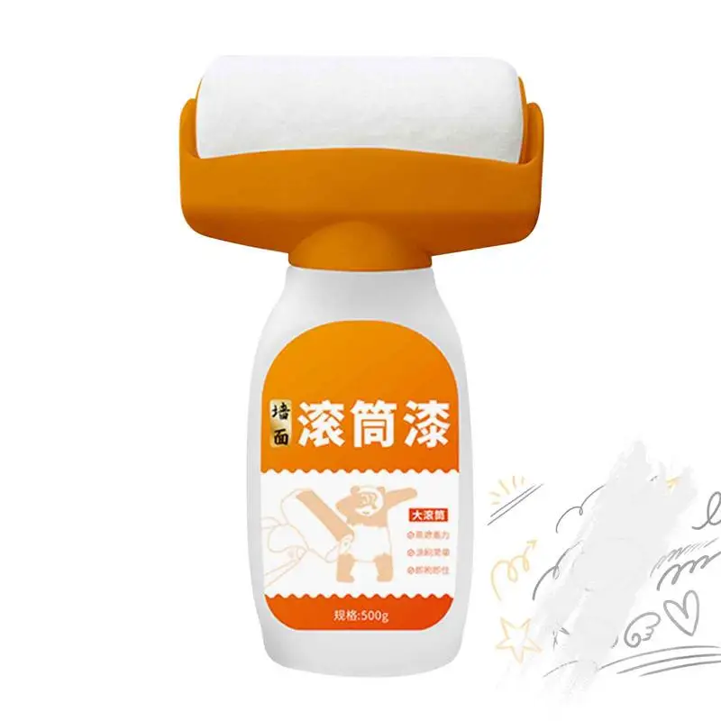 2 in 1 Small Roller Brush Graffiti Cover Wall Renovation Latex Paint Wall Valid Repair Mould-proof Quick-Drying Treatments