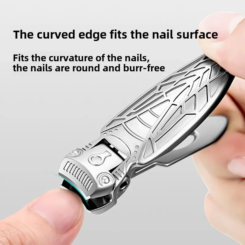Golden Cicada Nail Clipper Splash Proof Nail Clipper Household Stainless Steel Large Opening Clippers