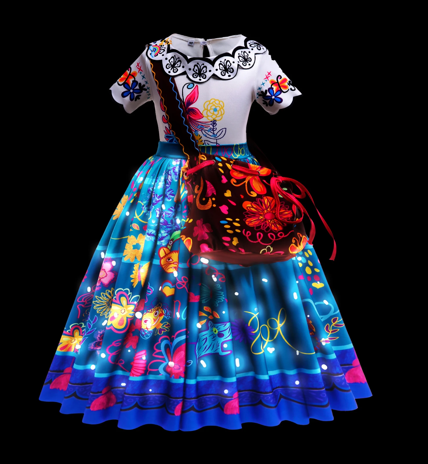 thumbnail image 5 of Vestido de princesa con luz LED para niñas, disfraz de Elsa, Anna, elfo, Rapunzel, ropa de fiesta de cumpleaños para niños, Cosplay de Halloween, Cenicienta congelada, 5 of 5