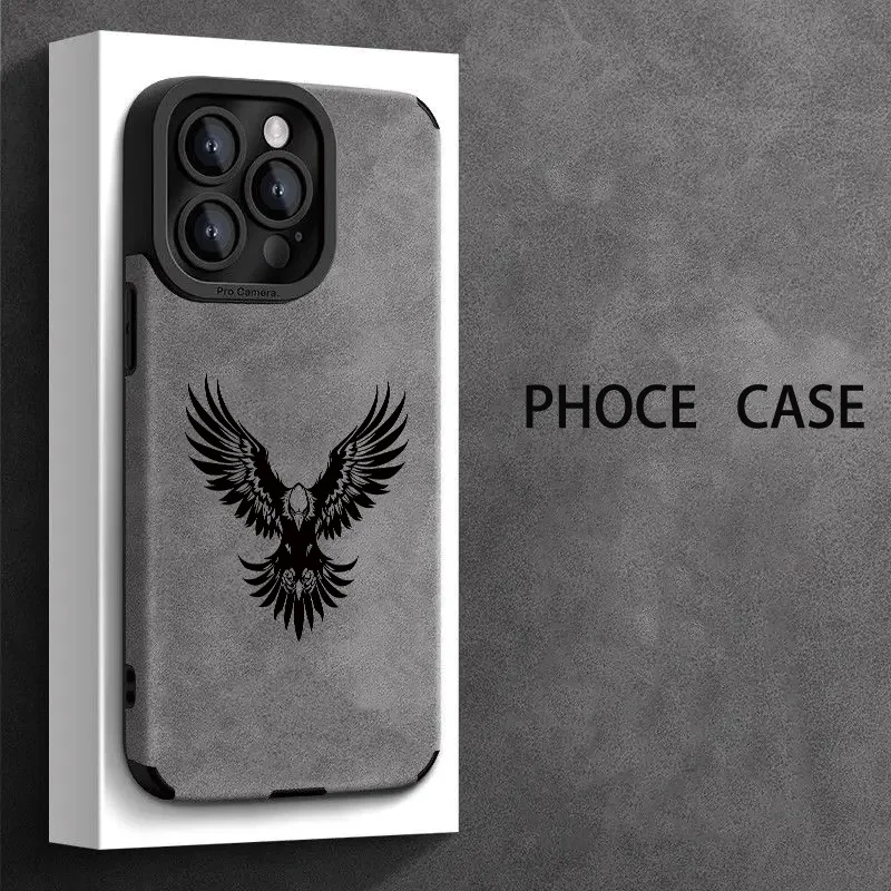 Black Eagle Pattern Soft TPU Phone Case - Sleek and Stylish Back Cover