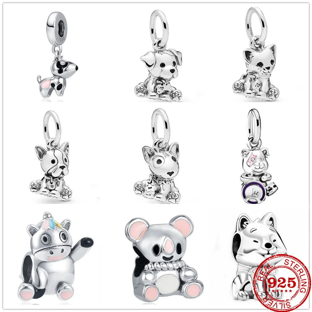 Perline In Argento Sterling 925 Sweet Cat Labrador Puppy Pandora Charm Fit Charms Pandora Originali Bracciale In Argento 925 Regali Genuini