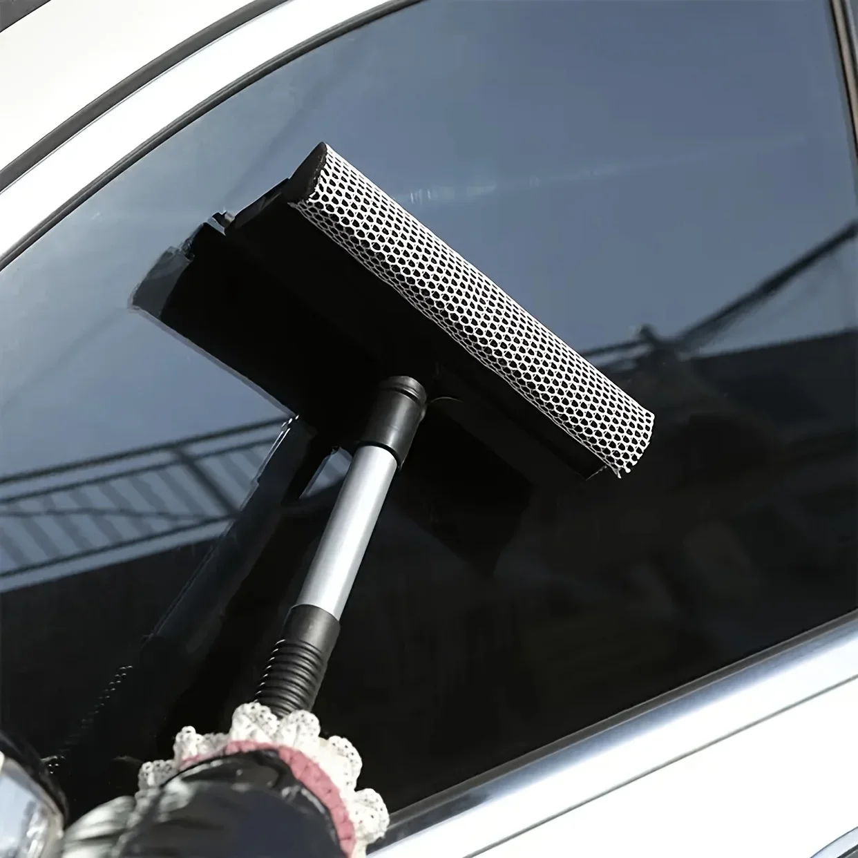 Easy-Grip Dual-Layer Squeegee For Car Windows and Showers-Durable PC Material Perfect for Home & Commercial Use window cleaning tool