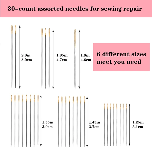 2/4tube Stainless Steel Large Eye Sewing Needles 5 Sizes Stitching Needles  In Clear Storage Tube Household Sewing Accessories - AliExpress