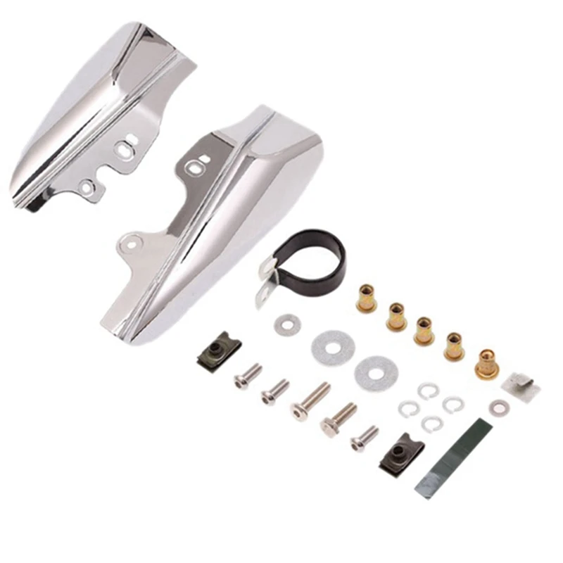 1 Set Per Touring Street Electra Glide Road King Flhr 2001-2008 Silver Mid Engine Mid Rack Air Deflettore Heat Shield Accessori