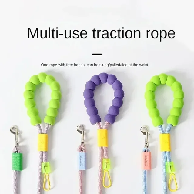 Cross Body Wearable Dog Leash Cloud Foam Cotton Handle P Leash For Dog Walking Outdoors