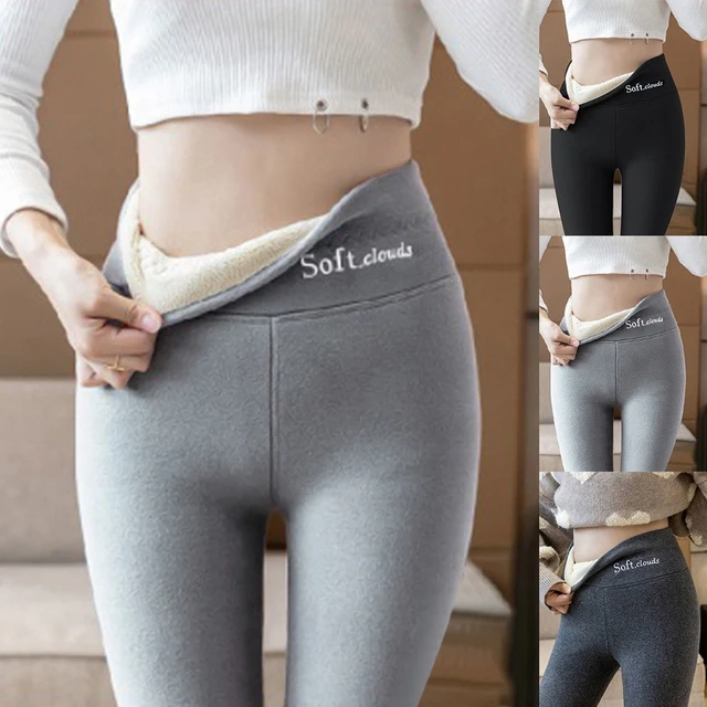 Winter Women's Thicken Lambwool Leggings Fleece Lined Pants Casual Warm  Leggings Trousers Hight Waist Pantalon for Yoga Sports - AliExpress