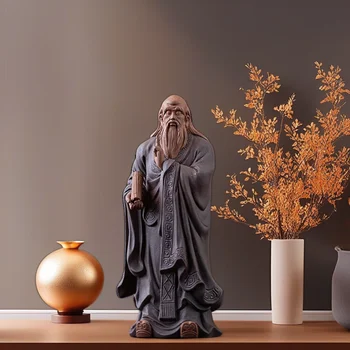 📜 Ceramic Lao Zi Statue – Ancient Chinese Philosopher & Sage Figurine 1