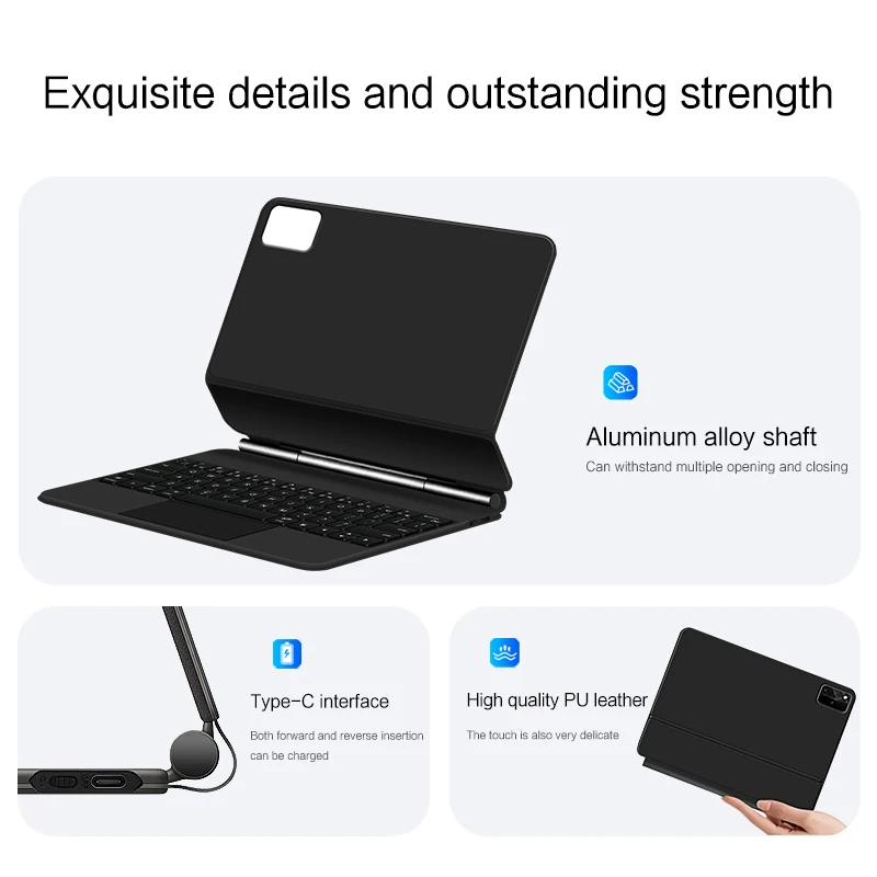 Tablet Keyboard Case HUWEI Backlight Magic Keyboard For Huawei MatePad Pro 12.6 inch WGR-W09 WGR-W19 AN19 Tablet Smart Case Spanish Russian