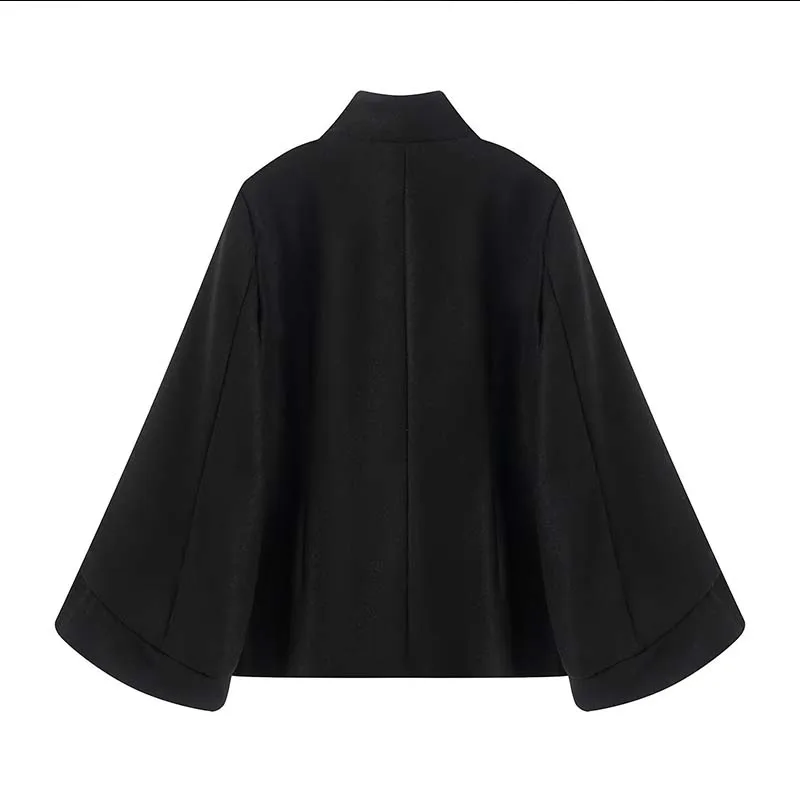 2025 Women Jacket Fashion Double-Breasted Short Coats Women Casual High Street Batwing Long Sleeve New Jackets Outerwear