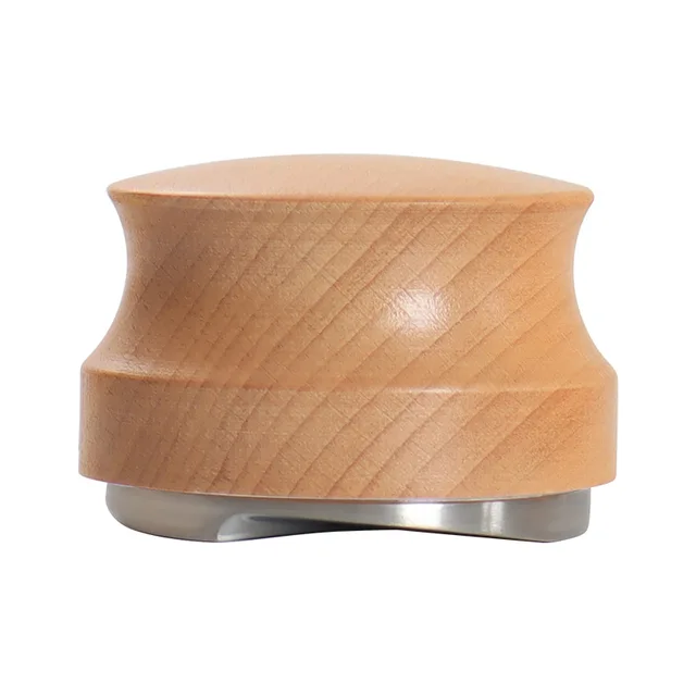 Coffee Distributor & Tamper, Adjustable Depth- Professional Espresso Hand Tampers 51/53/58mm Stainless Steel Beech Wooden Handle
