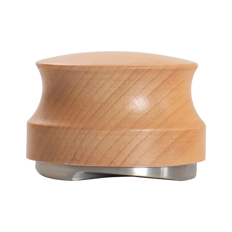 커피 디스트리뷰터 및 탬퍼, 깊이 조절 가능-전문 에스프레소 핸드 탬퍼 51/53/58mm 스테인레스 스틸 너도밤 나무 손잡이, 손잡이 에스프레소 탬퍼
