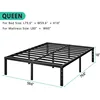Metal Platform Bed Frame 18 Inch Tall Bed No Box Spring Needed,Queen Size Bed with Heavy Duty Strong Support Slats 3