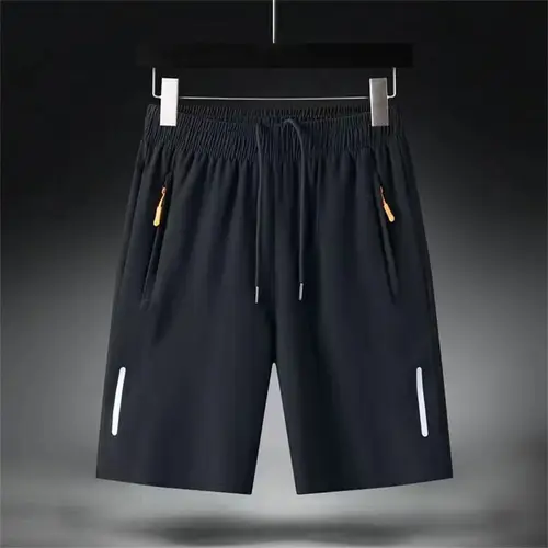 Men's Summer Ultra-thin Ice Silk Beach Casual Shorts Jogging Sport Quick Dry Male Zipper Loose Gym Sports Short Pants Sweatpant - Image 7