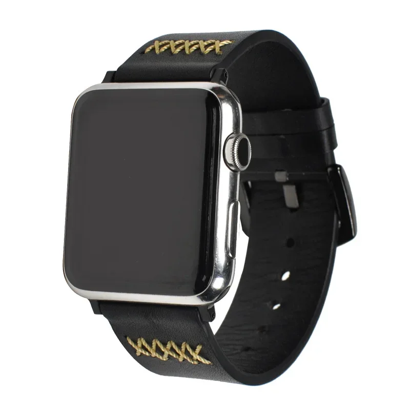 Leather Strap For Apple Watch Band 45mm 41mm iwatch 9 8 7 6 5 4 SE Sport Braided Bracelet Belt iWatch 44mm 40mm 42mm 38mm Correa