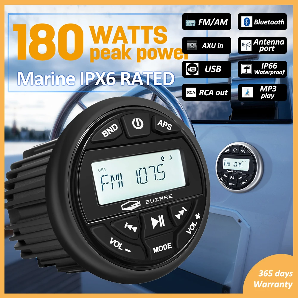 Marine Stereo Radio Bluetooth Audio Receiver For Speed Boats