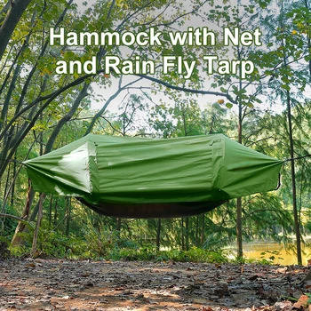 Camping Hammock Tent with Mosquito Net and RainFly，3 in 1 Waterproof Lightweight Sleeping Hammock , Travel Outdoor with Hiking