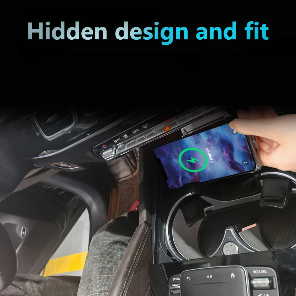For Mercedes Benz GLE/GLS 2022 Wireless Charger Smart Fast Charging Pad Anti-Slip Mobile Phone Charger Holder Accessories detail image 4