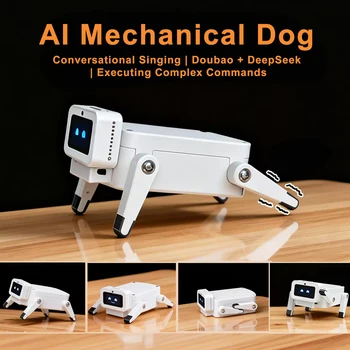 Xiaozhi AI Robot Dog: Controllo Vocale, Conversazione, Intelligenza Artificiale Bionica, Chat, Deepseek, Bean Bag, Animale Domestico Elettronico da Scrivania