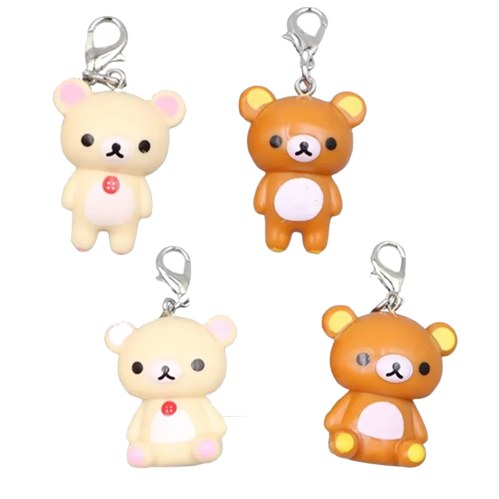 2pcs Kawaii Rilakkuma Easy Bear Keyrings Lazybear Doll Keychains