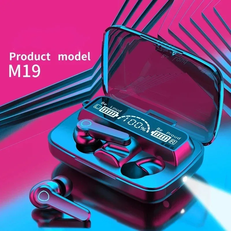 Wireless Bluetooth Headphones Waterproof LED Display Touch Control