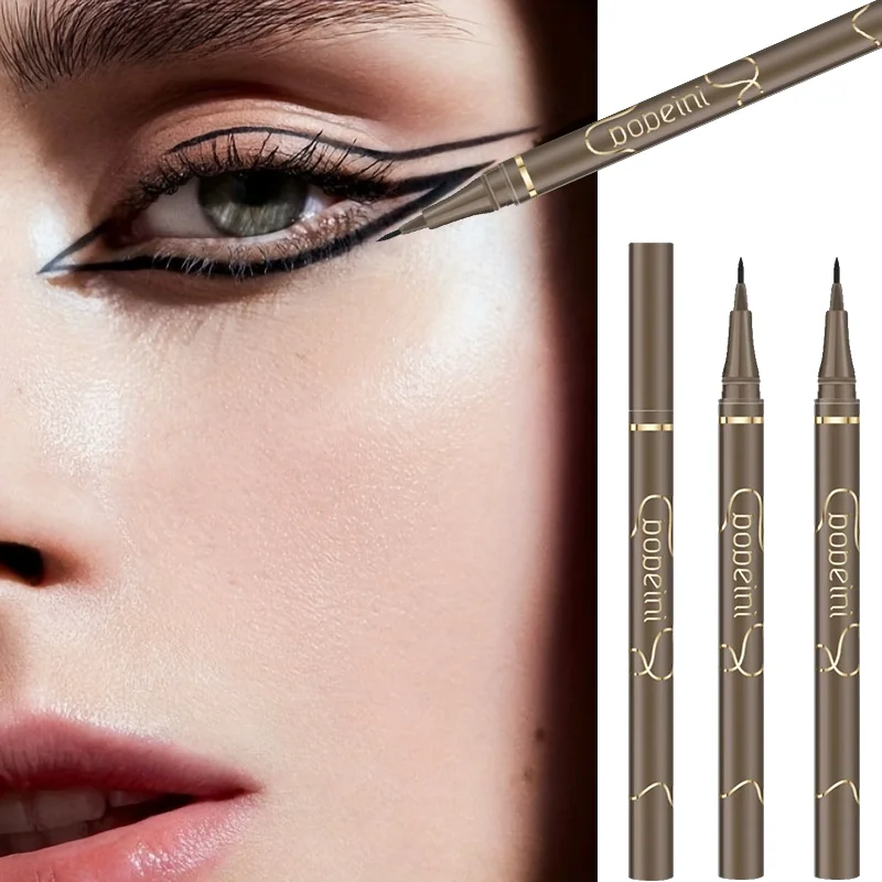 Waterproof Quick-drying Liquid Eyeliner/ultra-fine Matte Black Brown/long-lasting Silkworm Eyeliner/eye Makeup/gifts