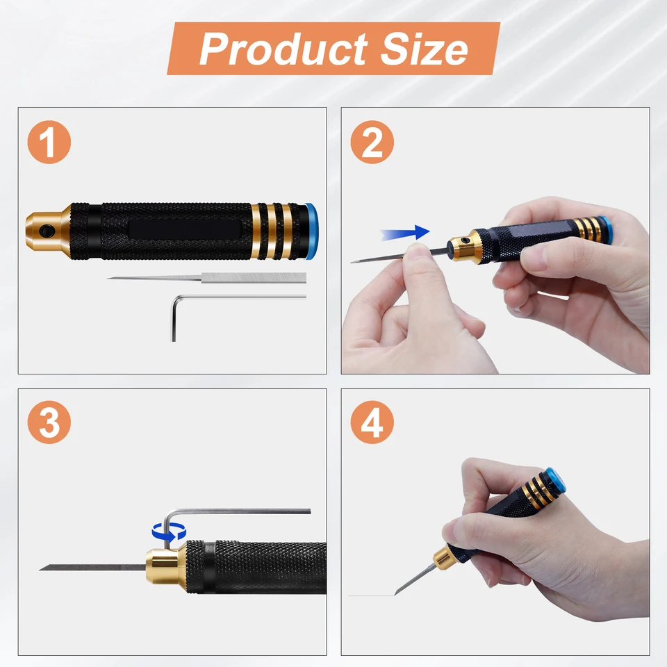 Modello Pannello Linea Scriber Resina Intagliato Scribe Linea Hobby Utensile da Taglio Modello Scalpello con 7 Lame 0,1-2,0mm per Intaglio Taglio
