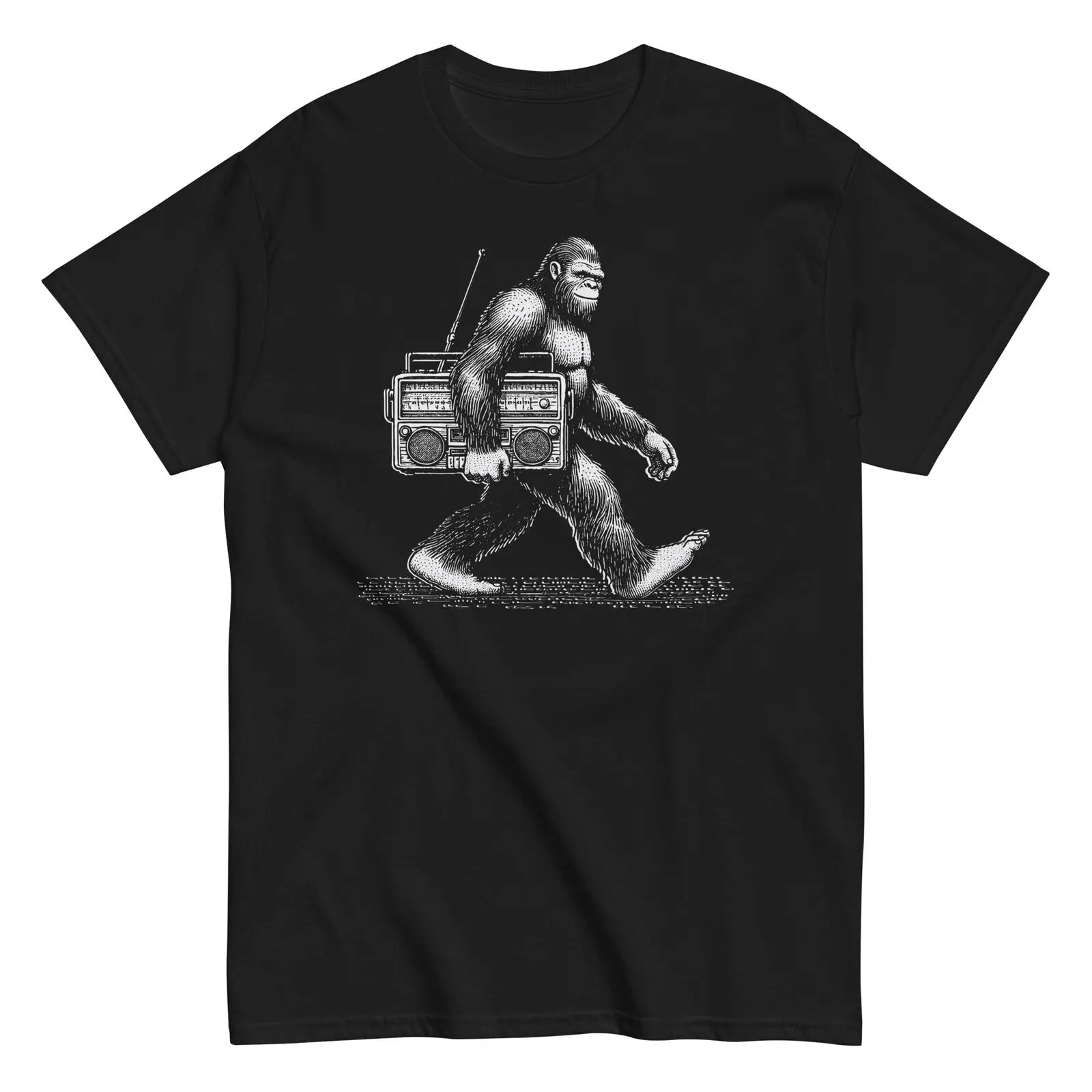 

Мужская хлопковая футболка Sasquatch с винтажным радио, музыкальная Подарочная футболка