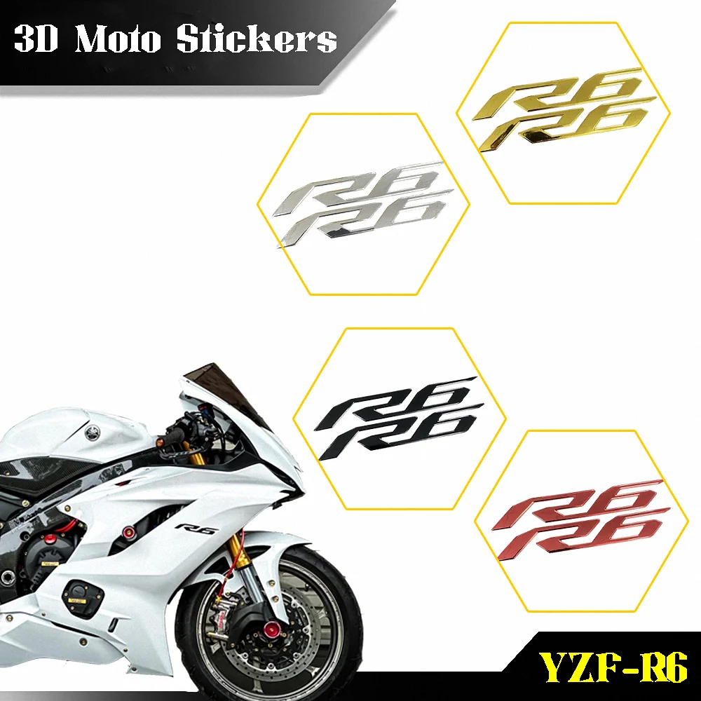 Motorcycle Accessories 3D Logo fairing Kit Sticker For Yamaha YZF R6 1999 2000 2001 2002 2003 2004 2005 2006 2008 2009 2010 2020 cocolockey flip remote key replacement case fob shell for benz 2000 2004 c230 s500 sl500 folding key shell 1 button no logo
