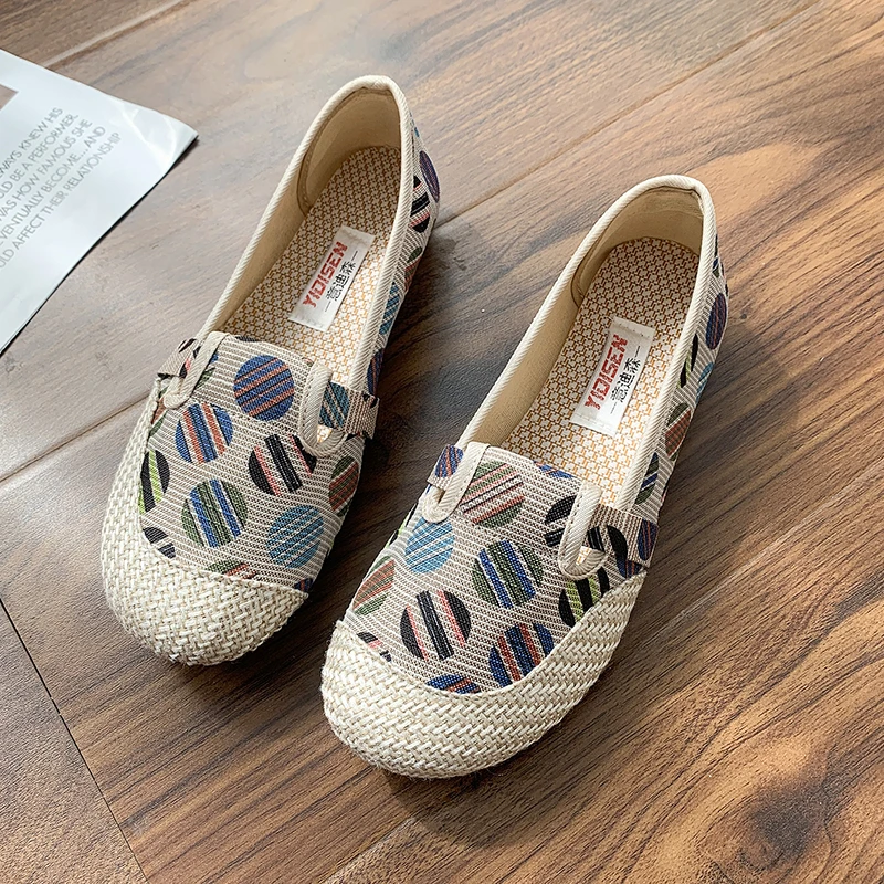 Women Loafers Women Fashion Ballet Flats Work Shoes Ladies Knitted Mesh Loafers Breathable Female Slip-On Boat Shoes Casual Sport Sneaker
