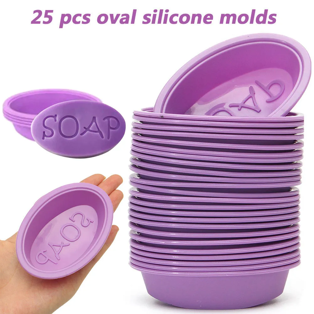 Multifunctional Silicone Molds Oval Handmade Soap Cupcake Bread Jelly Chocolate Cakes Reusable Molds For Home Kitchen 25pcs Set silicone mold baking mold soap molds