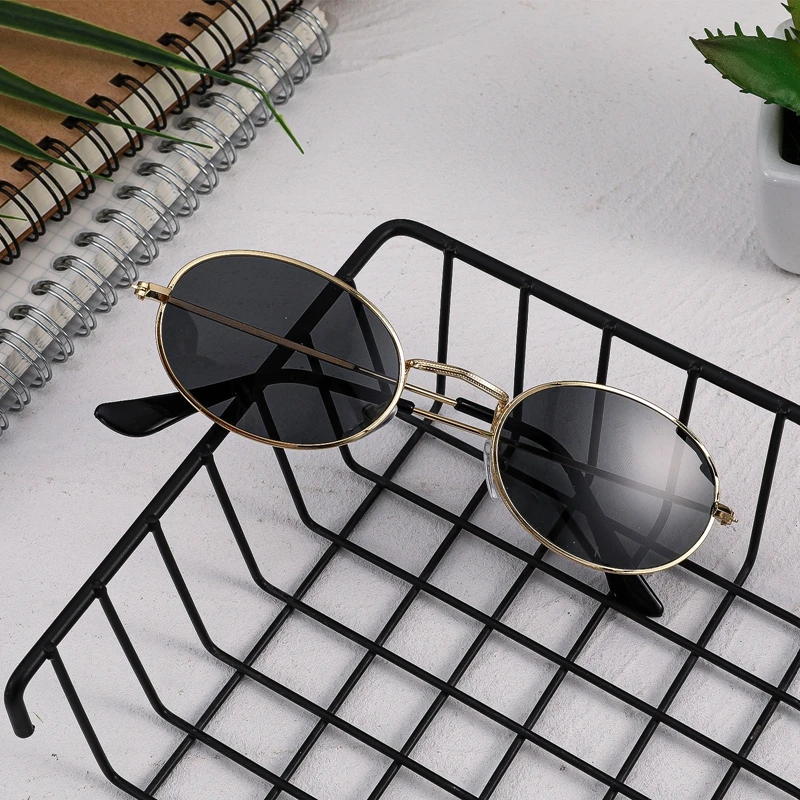 Classic Small Frame Oval Sunglasses Women/Men Brand Designer Alloy Mirror Sun Glasses Dropshipping In Stock Ship Within 24 Hours_voghion.com
