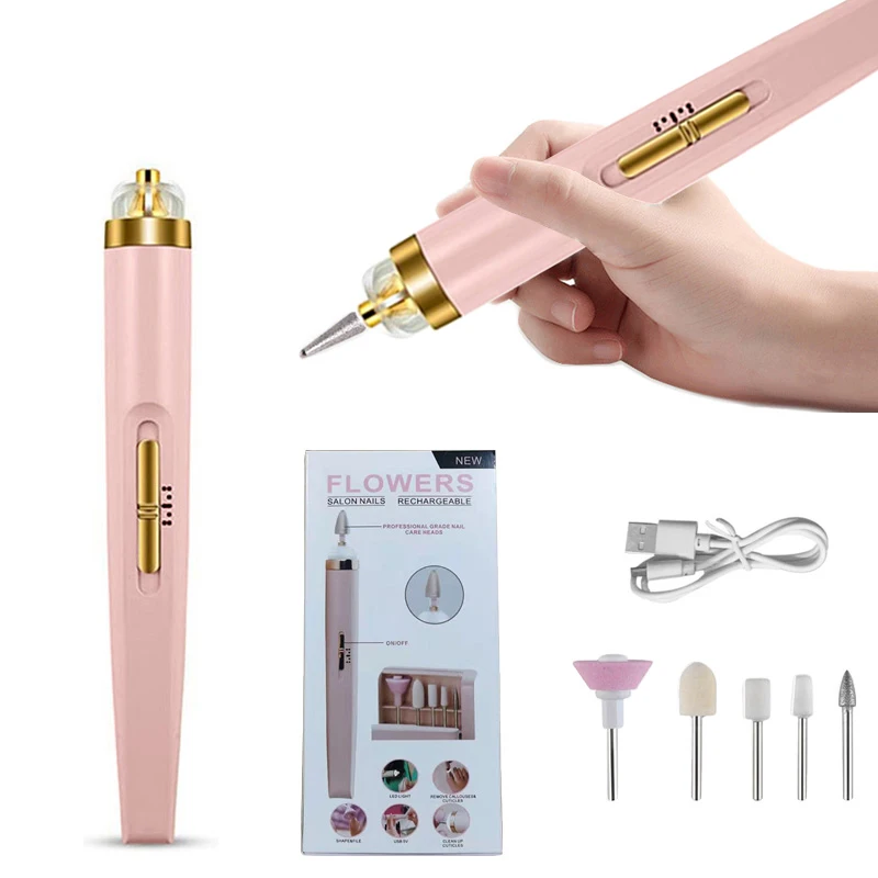 5 in 1 Electric Nail Polish Drill Machine Portable Mini Electric Manicure Art Pen Tools For Gel Remover nail drill