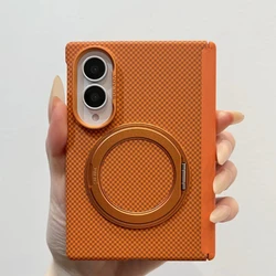 Premium Wide Protective Case with Magnetic Rotating Bracket - High - Quality Hard Shell Phone Cover for Galaxy Z Fold 8 Wide (Orange)
