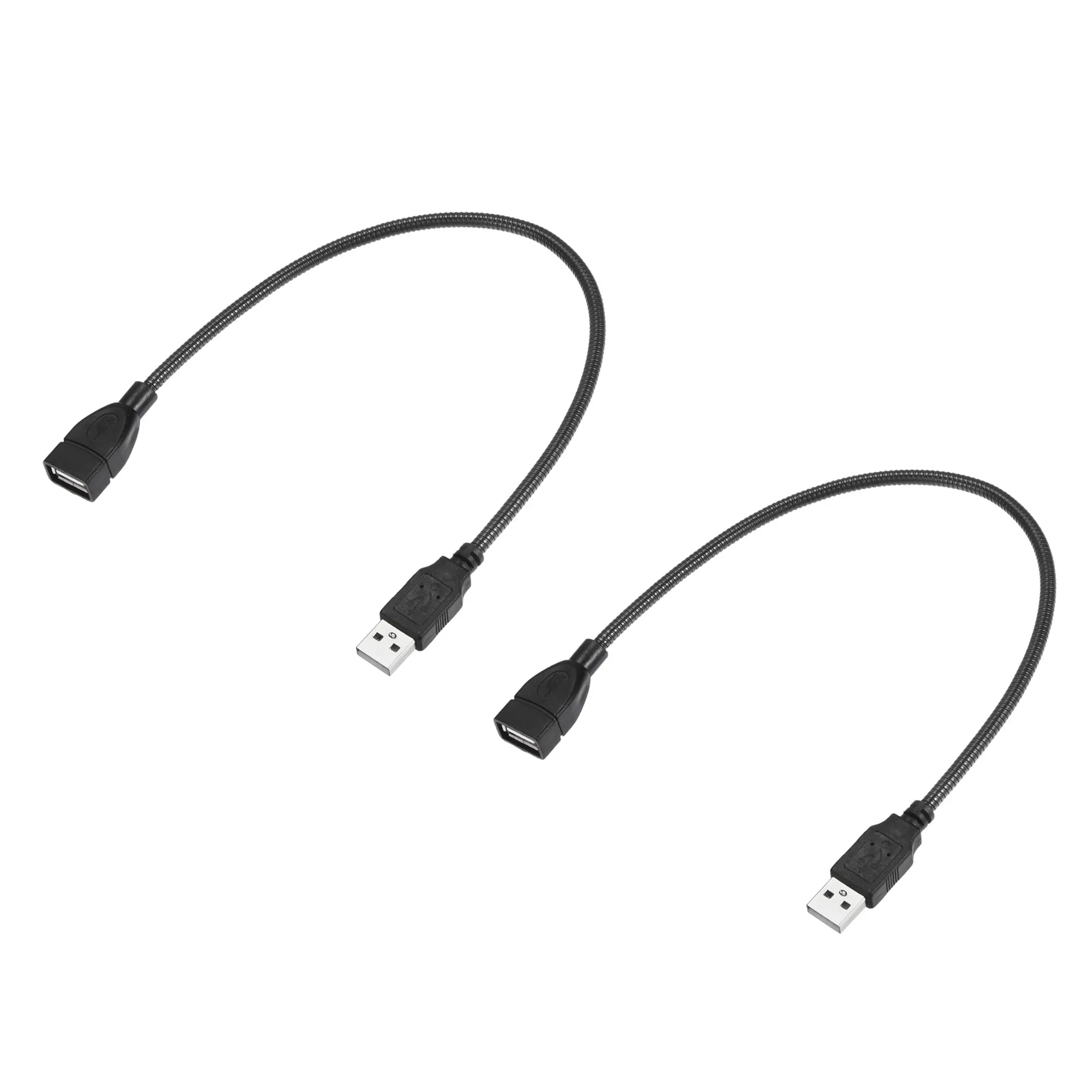 

uxcell Flexible USB Cable, USB2.0 Male to Female Extension Cord 35cm for LED Desk Lamp, Black Pack of 2