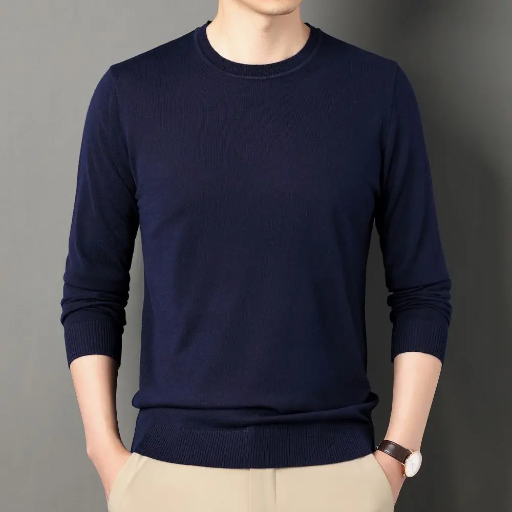 

COODRONY новый продукт, Мужская одежда, модный вязаный пуловер с круглым вырезом, осенне-зимний теплый Однотонный мужской свитер, Топ ZL8001