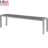 Outdoor Patio Bench Aluminum Weather Resistant Modern Design Suitable Backyard Deck Poolside Comfortable Seating 67 Inch 1