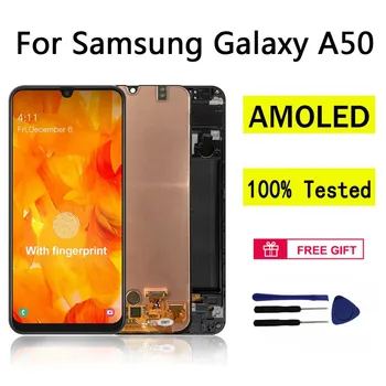 AUMOOK Super AMOLED For Samsung Galaxy A50 LCD Display Touch Screen Digitizer With Frame for Pantalla Samsung A50 LCD Screen