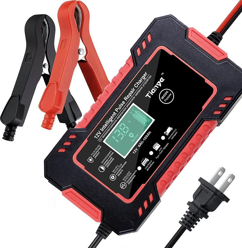

Automatic Car Battery Charger For Truck Motorcycle Lawn Mower Intelligent Multifunction Pulse Repair Starter Auto Parts Tool