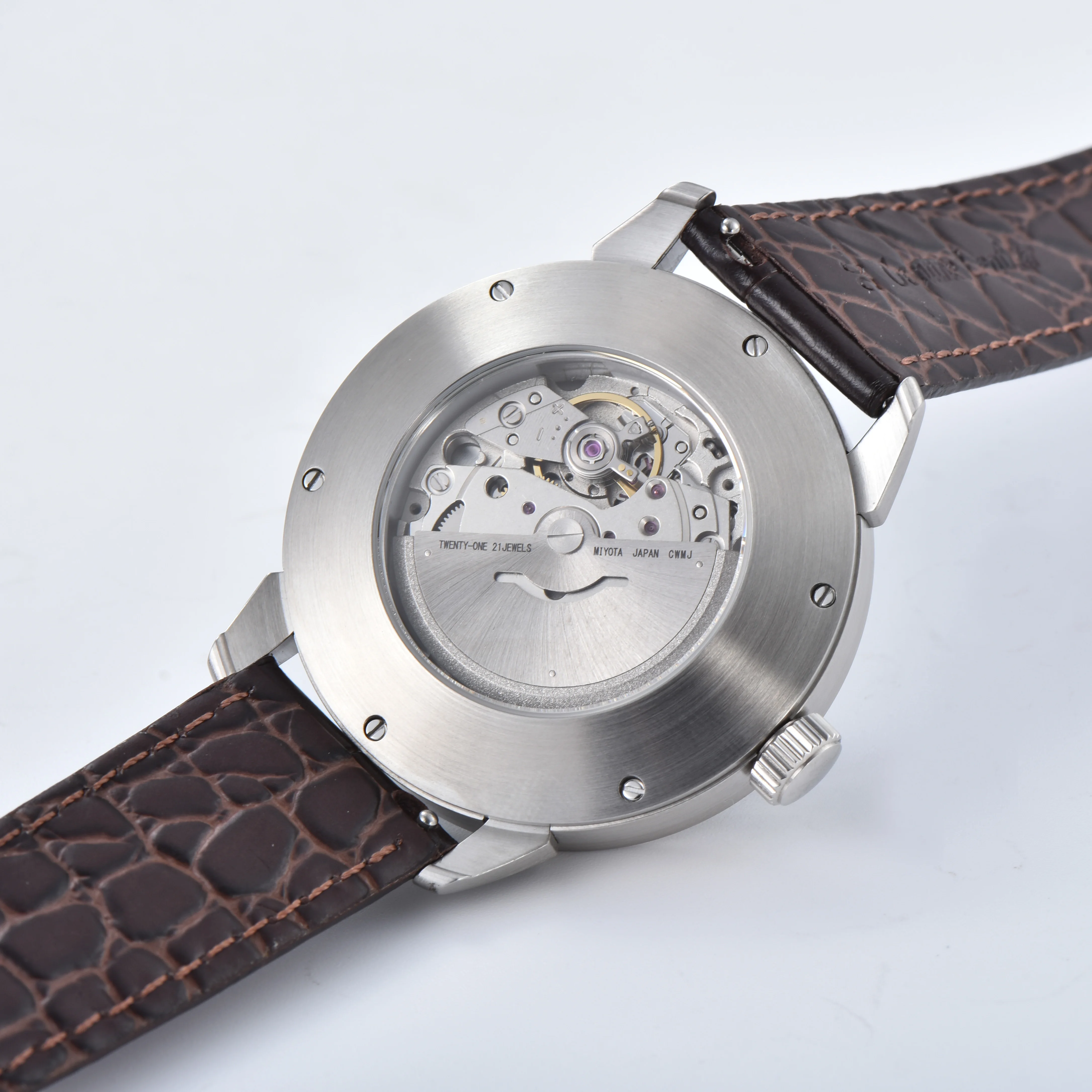 KOULUOLANG 42mm Men's Watch Three Wheels 10Bar Waterproof Automatic Mechanical Watch 316L Stainless Steel