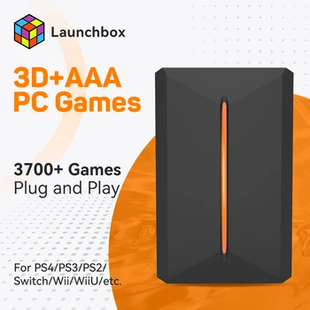 JMachen Launchbox 게임용 하드 드라이브, 윈도우 PC 노트북 플레이 앤 플레이, PS4, PS3, PS2, Wii, WiiU, N64, DC 14 에뮬레이터, 3760 + 게임, 500G